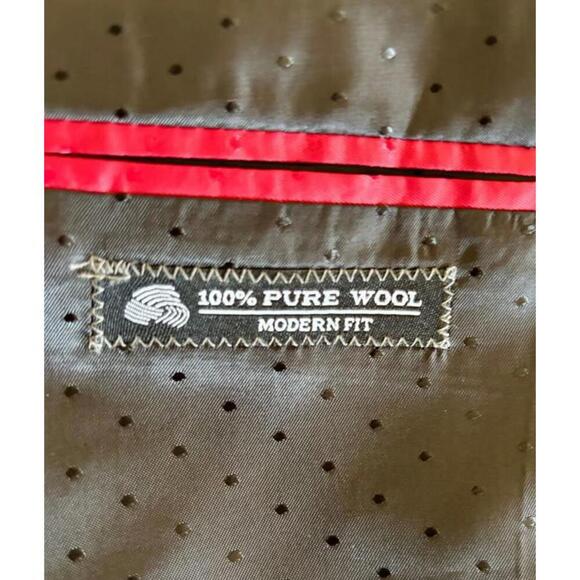 Men's Linea Uomo Modern Fit Black Wool Suit Jacket Blazer 40R - Picture 5 of 8